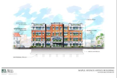 Rendering of 14 Maple Ave, Morristown (click to enlarge). Courtesy of Geraldine R. Dodge Foundation