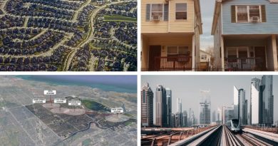 Using federal & state funding to change zoning (top left); Newark promotes local home ownership (top right); Chicago’s Red Line extension & community development plans (bottom left); Dubai Metro expansion (bottom right)