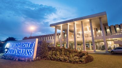 Campus entrance. Courtesy of University of New Orleans