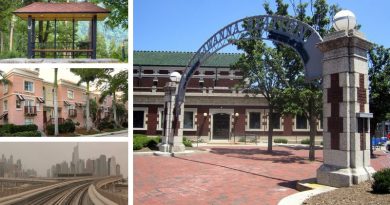 Transit cuts linked to poverty (top-left); Zoning reforms to address housing shortfalls (middle-left); Dubai embraces public transport (bottom-left); Lackawanna Plaza redevelopment plan raises concerns (right)