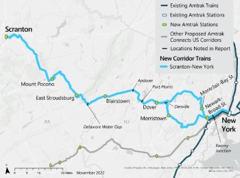 Scranton – New York Route Map via the “Lackwanna Cut-Off.” Courtesy of Amtrak