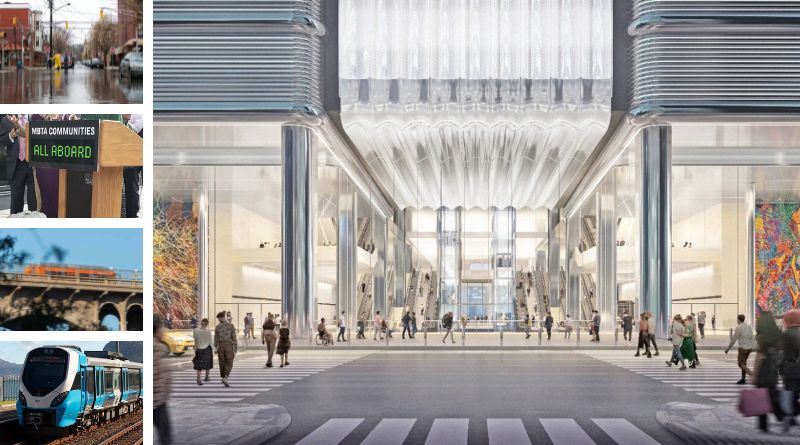 Port Authority Bus Terminal marks major milestone (right); ~1M homes in NY, NJ, & CT face high flood risk; Lowering housing costs through MBTA Communities; TOD in North Hollywood; Tackling congestion in Cape Town (left top-to-bottom)