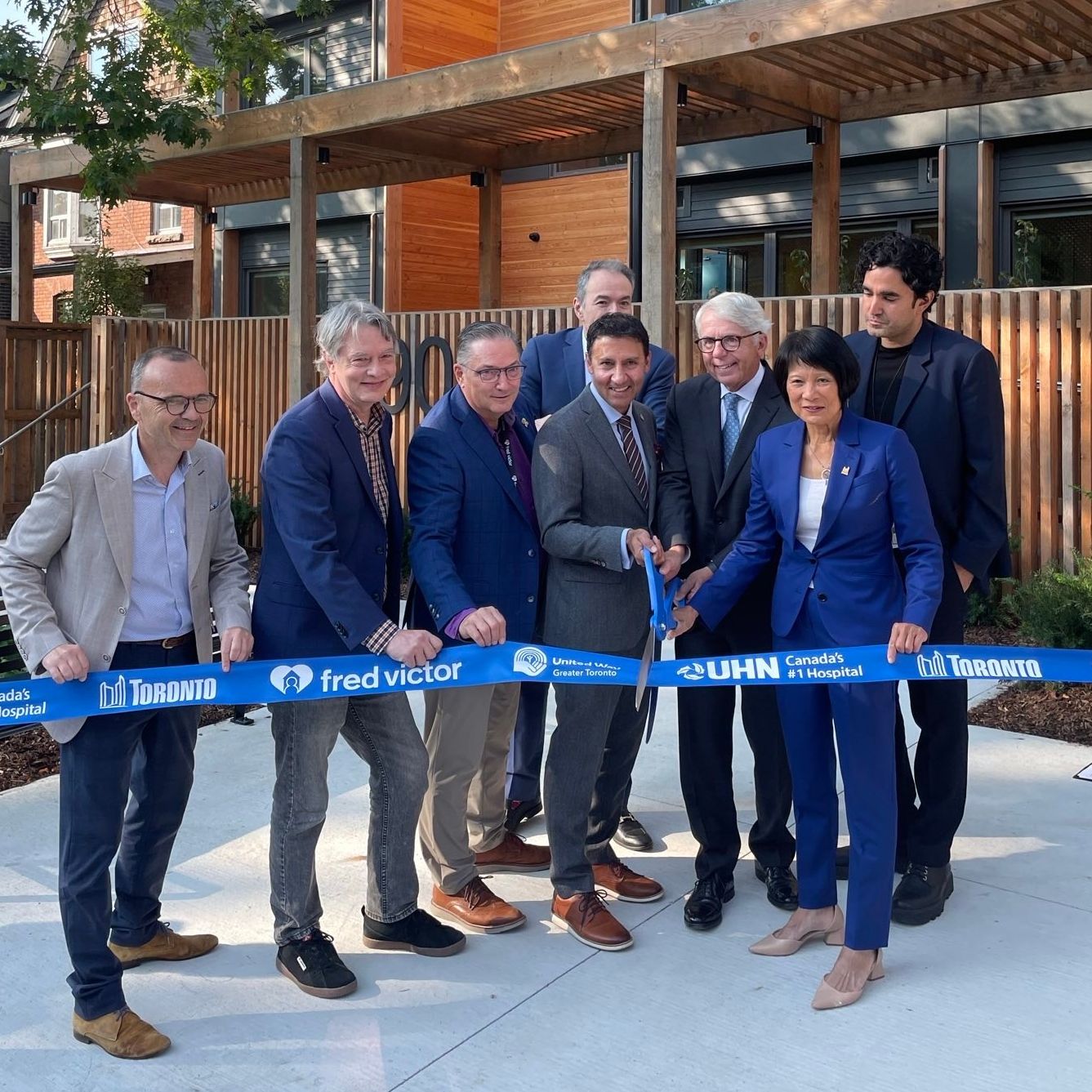 Ribbon cutting ceremony at new development