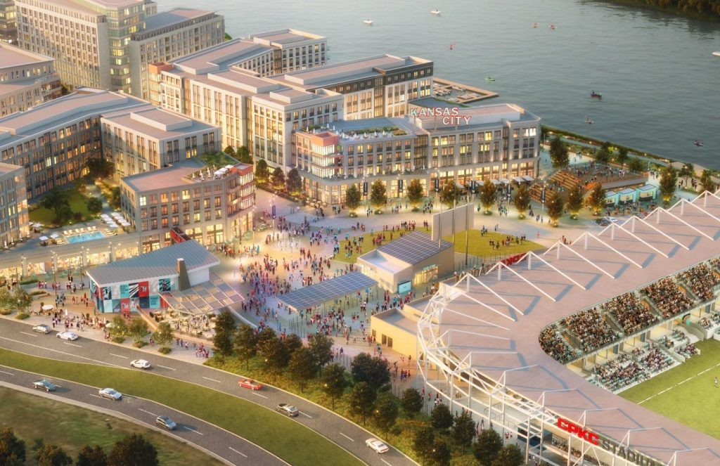 Rendering of the new Berkley Riverfront Development, Kansas City, MO