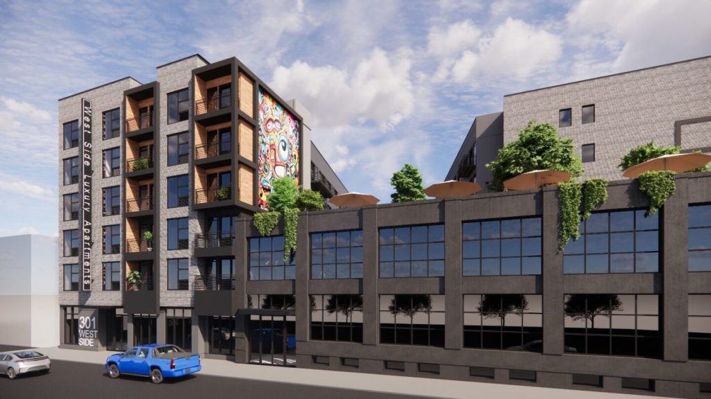 Rendering of 301 West Side Avenue, Jersey City, NJ.
