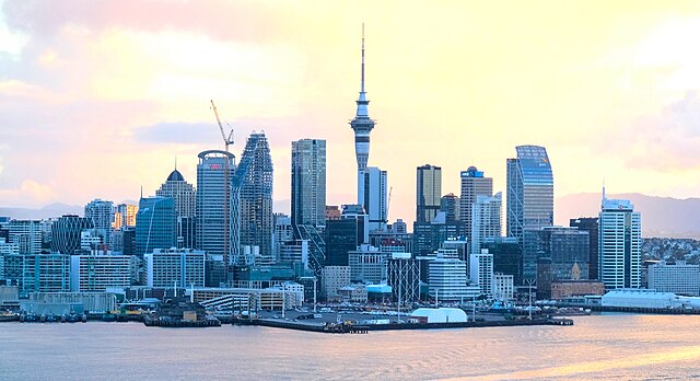 The Auckland skyline in 2024 with new construction