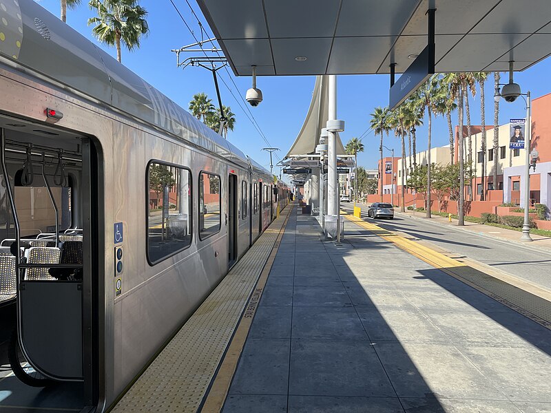LA Metro Atlantic Station with a boarding train.
