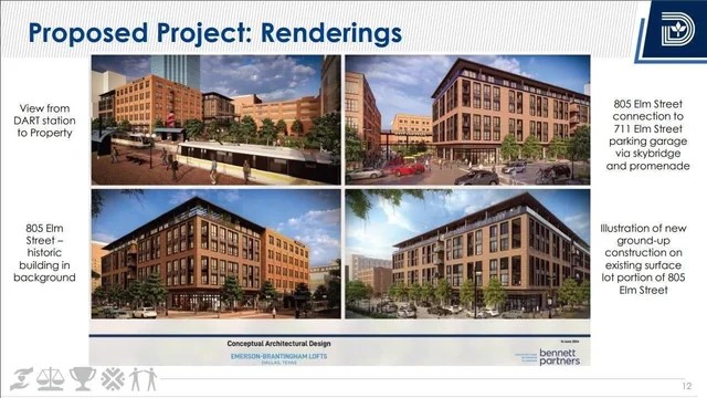 Renderings of the West End Lofts Project. In addition to the renderings, there are descriptions detailing different access the project provides.