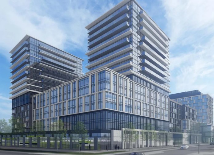 Rendering of the development, which extends across a city block.