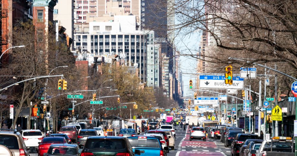 A congested street in Manhattan.