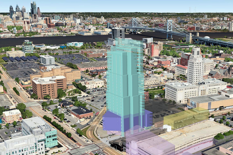 A conceptual rendering of the Beacon Building. It will be the tallest building in Camden, NJ.