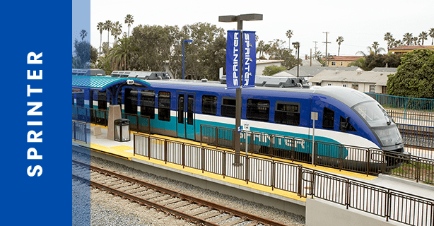 A train at Vista Sprinter Station.