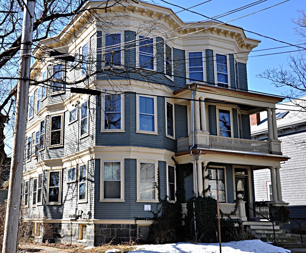 A three-family “triple decker” in Somerville, Massachusetts