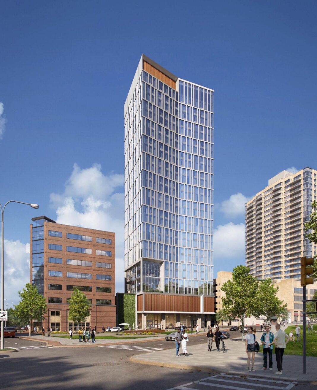 Rendering of 11 Spring Street, a 342-unit project that will redevelop a parking garage.
