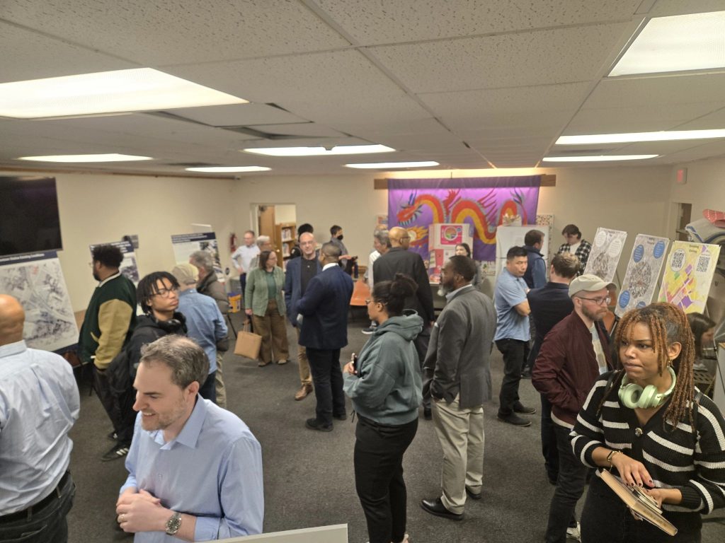 Germantown residents attending the station development open house hosted by SEPTA.