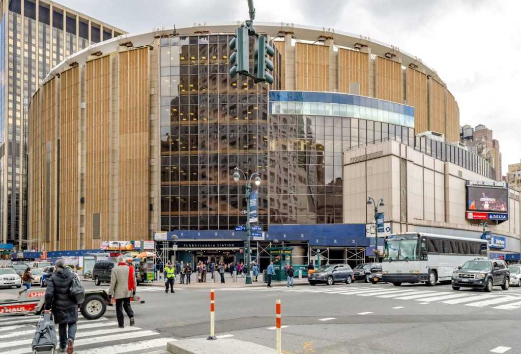 MSG and an entrance to Penn Station.
