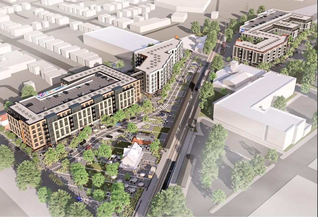 Rendering of the proposed Red Bank Station area development.