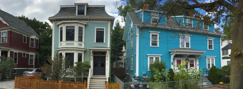Two older homes in Cambridge, Massachusetts that would qualify as NOAH.