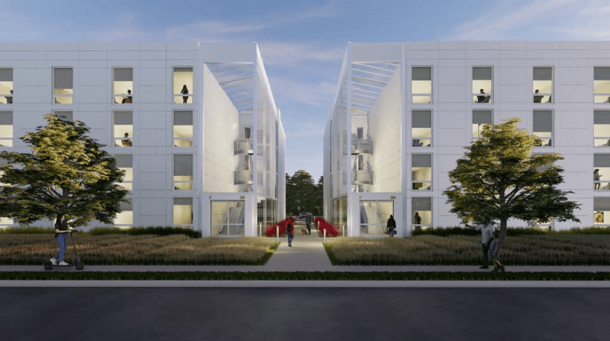 Rendering of a proposed apartment building at 29 Highland Street in West Hartford, CT.