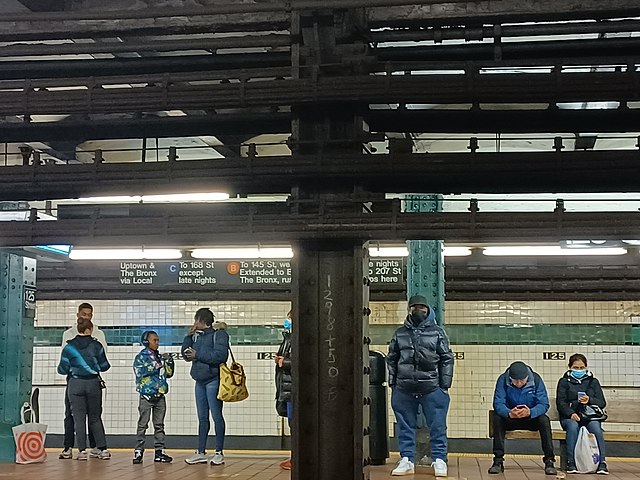 Passengers waiting for New York City Subway.