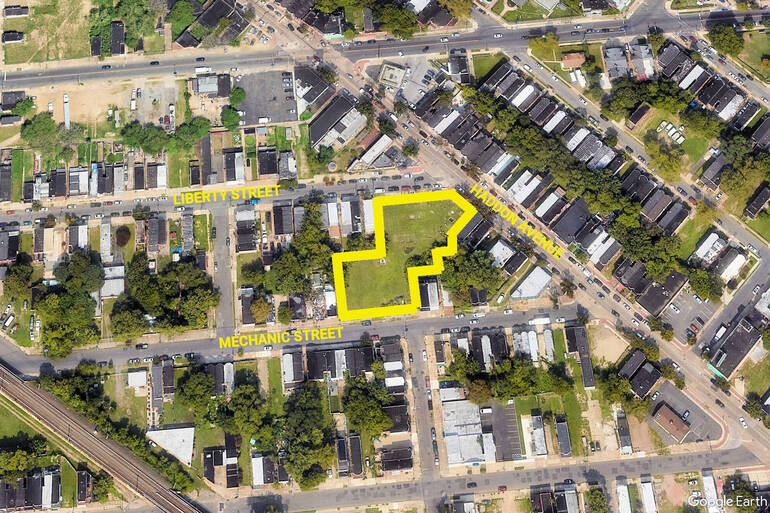 Aerial view of the site for the affordable project in Camden.