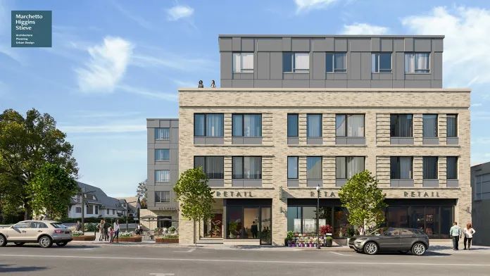 Rendering of a development underway in Montclair containing some affordable units.
