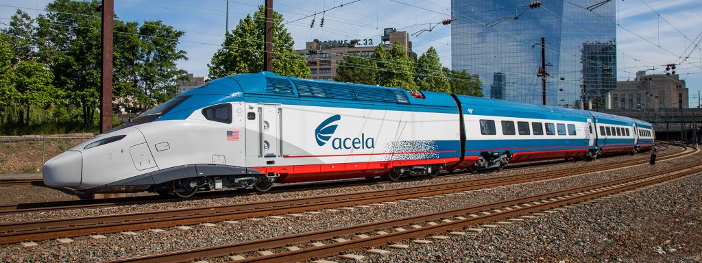 An Acela High-Speed train on the Northeast Corridor.