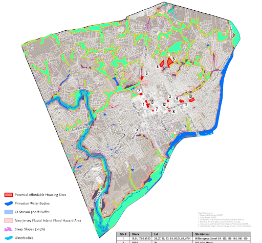 Locations of fourth round affordable housing site.