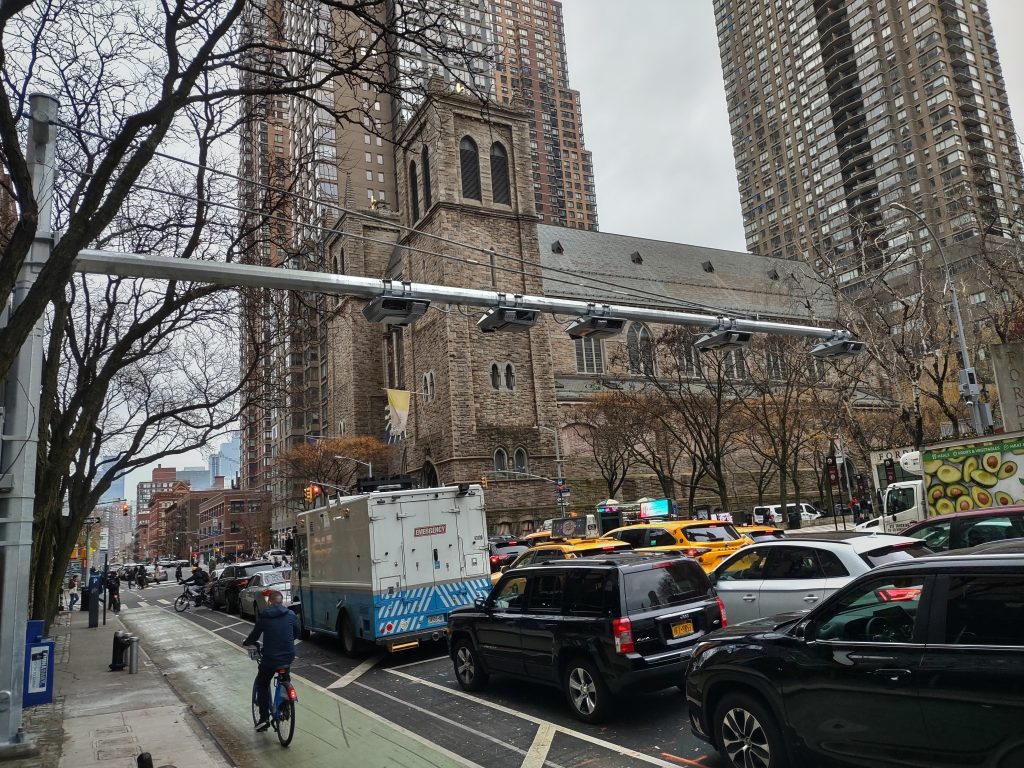 Congestion pricing cameras in Manhattan.