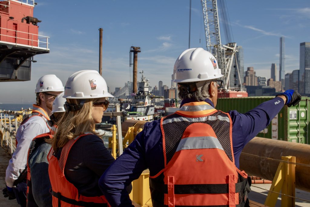 Rep. Mikie Sherrill Observes construction of the Gateway Project.