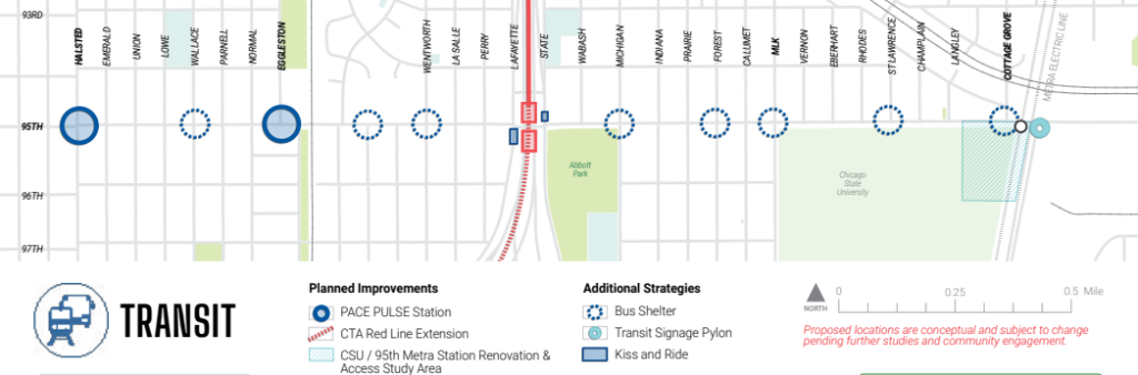 Map of study area showing location of planned stations and Red Line Extension