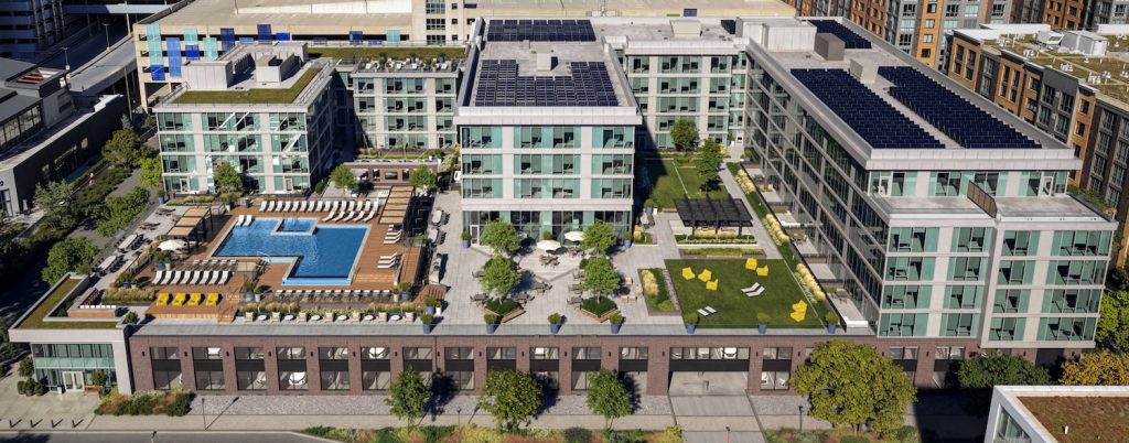 Rendering of the planned nine-story building.
