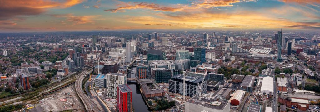 Aerial view of Manchester, UK. Aerial Film Studio | Adobe Stock