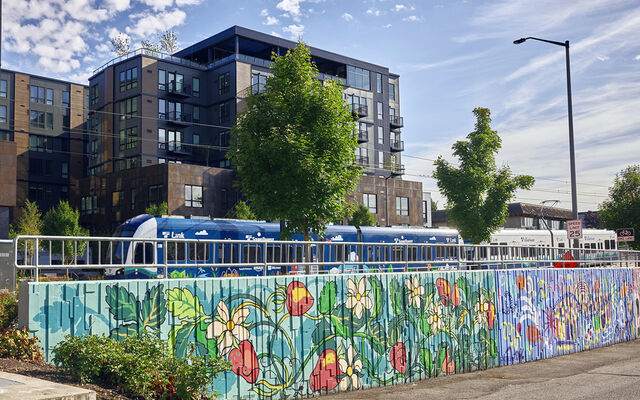 A mural at the BelRed light-rail station.