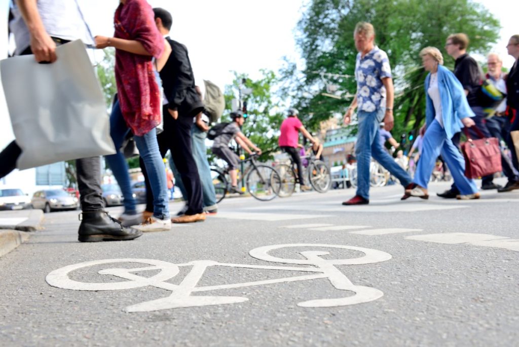 Pedestrians and cyclists