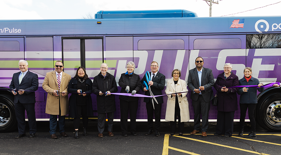 Pace officials celebrating the opening of the Pulse Dempster Line