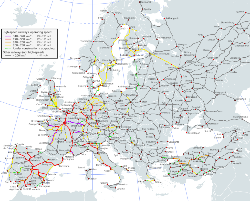 High-Speed Rail in Europe. Wikimedia Commons