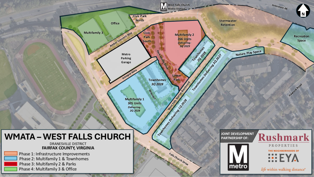 Site plan for the West Falls Church Metro TOD.