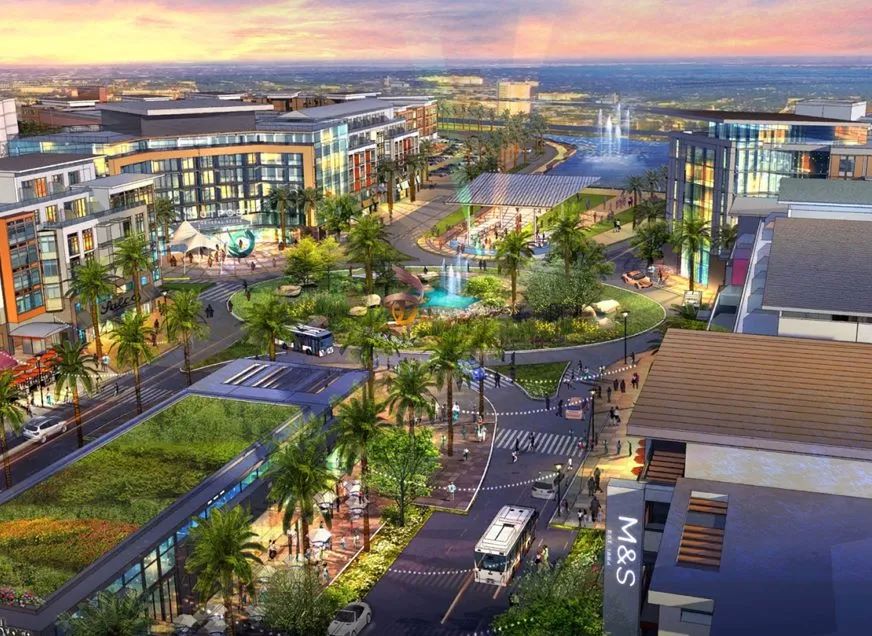 Rendering of University Village.