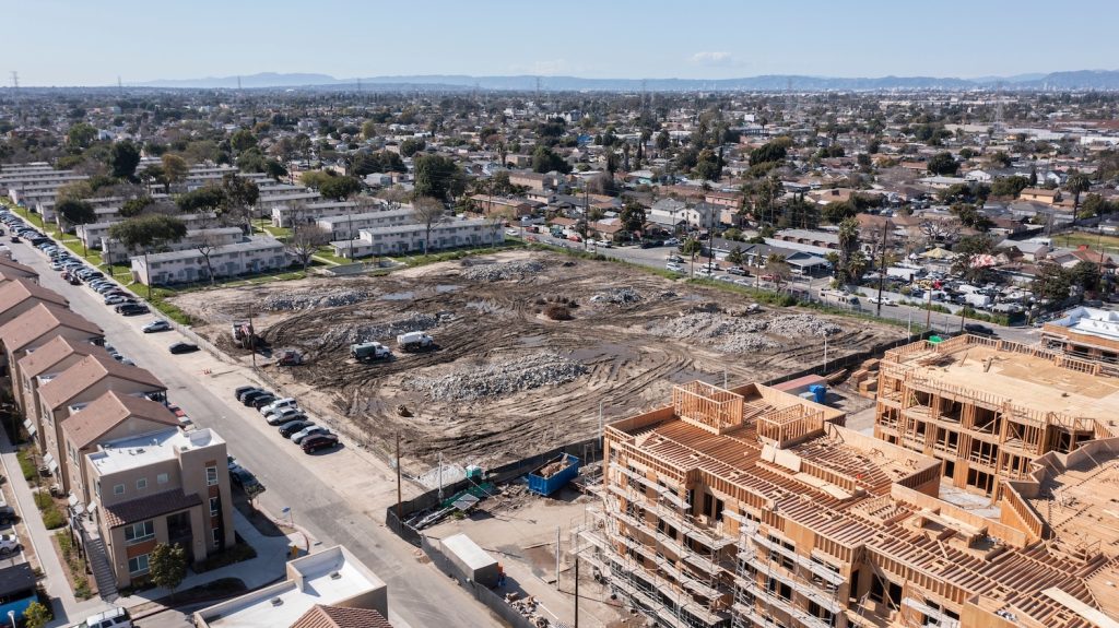 Housing under construction in California.