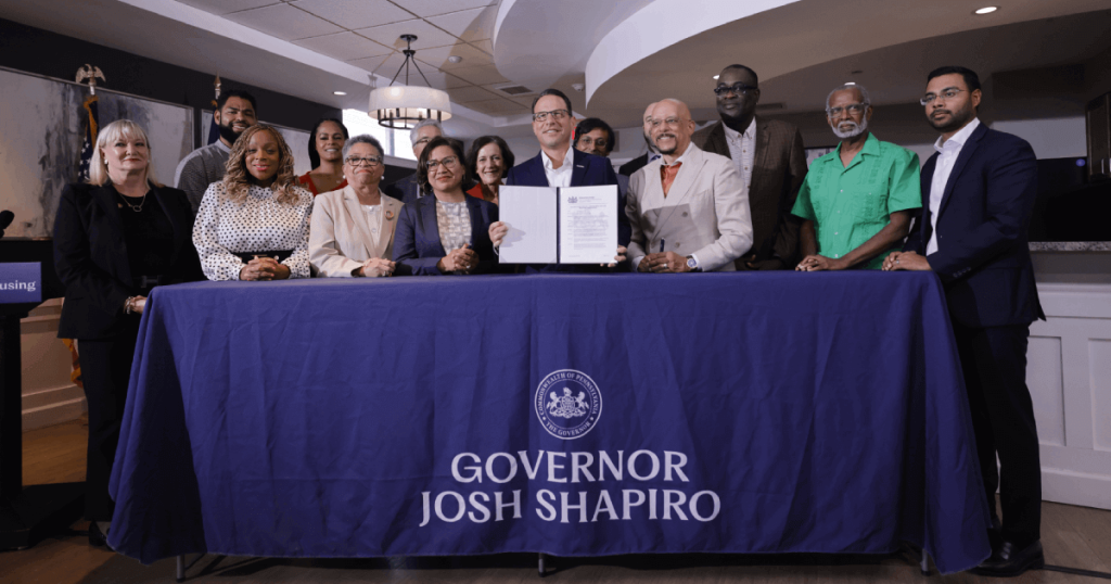 Josh Shapiro signing the Pennsylvania Housing Action Plan. 