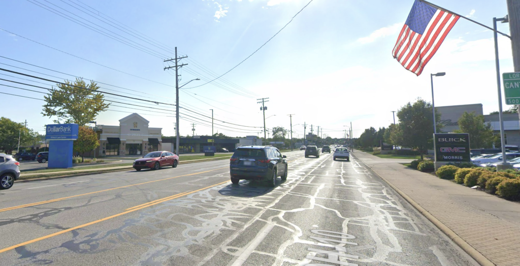 Lorain Road, the commercial corridor of Fairview Park, OH.