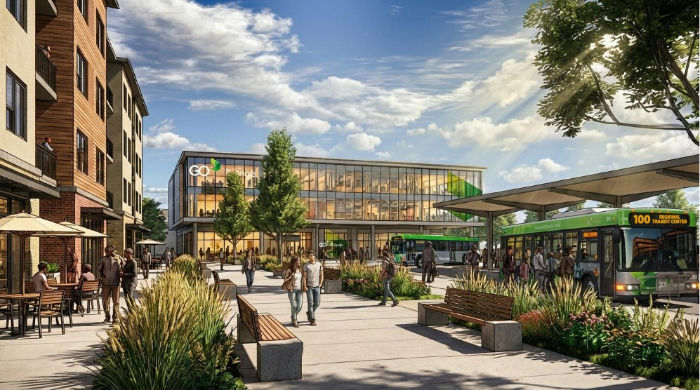 Rendering of the Triangle Mobility Hub.