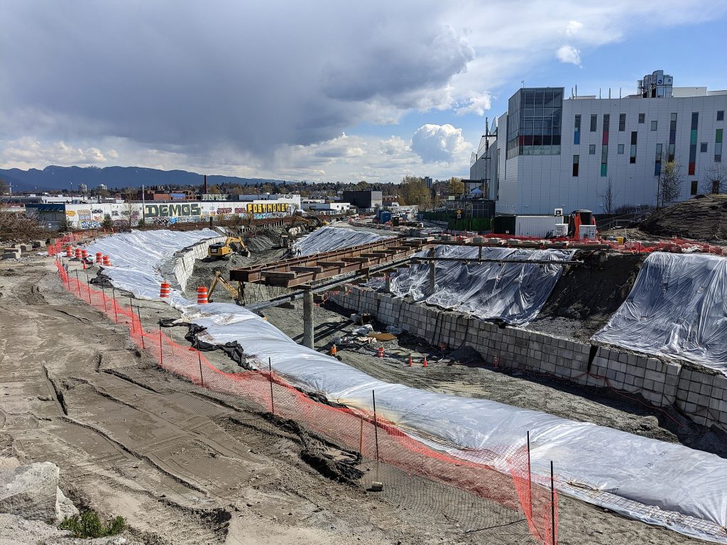 Construction at the Great Northern Way-Emily Carr Station site.