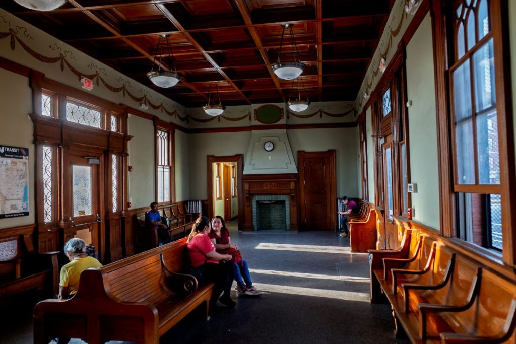 Waiting area at Rutherford Train Station.