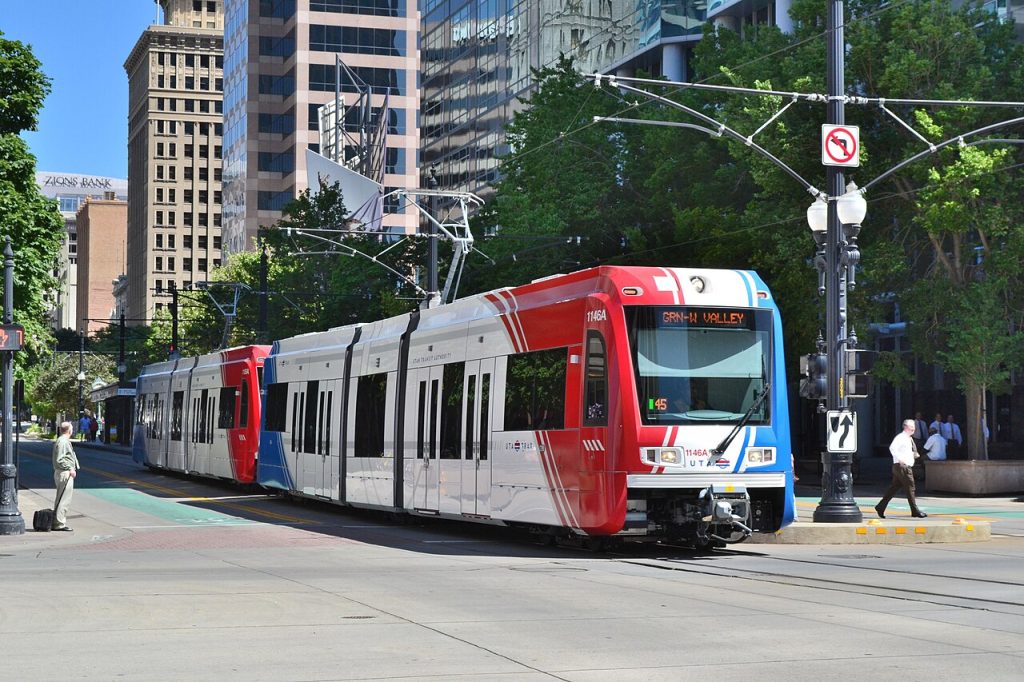 TRAX Light Rail in Salt Lake City, UT. 