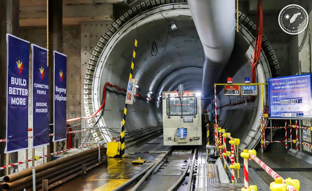 Construction of the Metro Manila Subway Project.