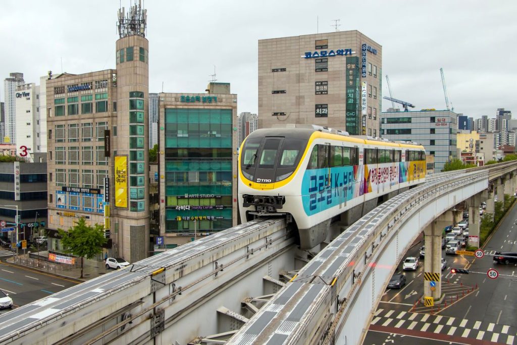 A monorail in Daegu, South Korea