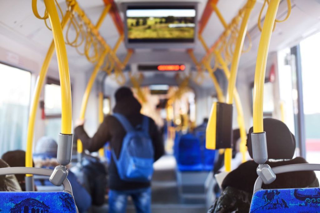 Riders on a bus