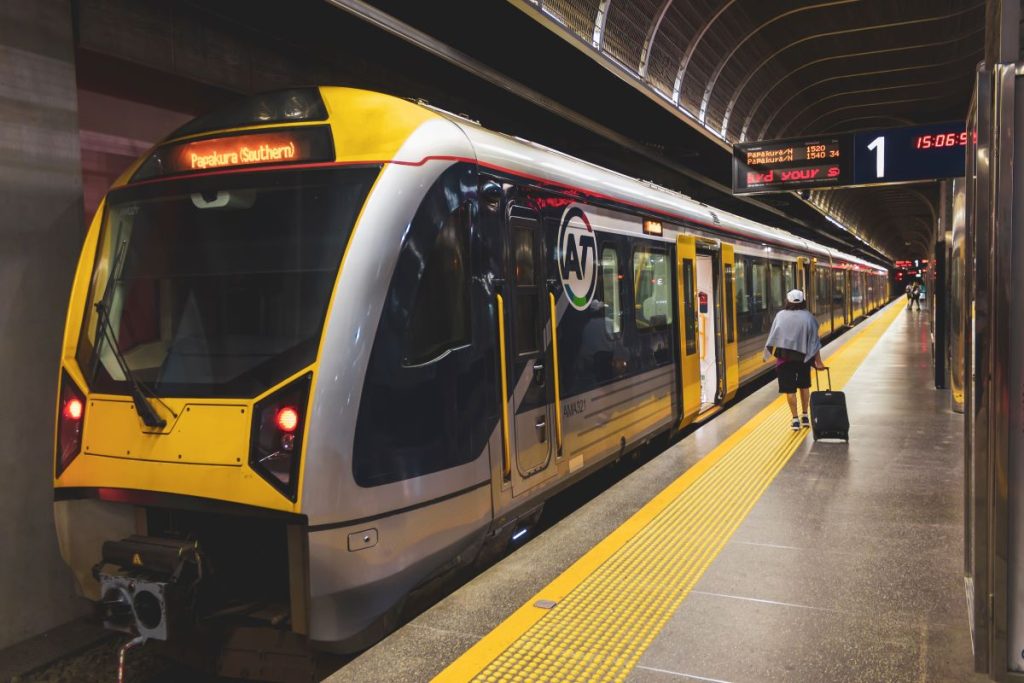 Train in an Auckland Station